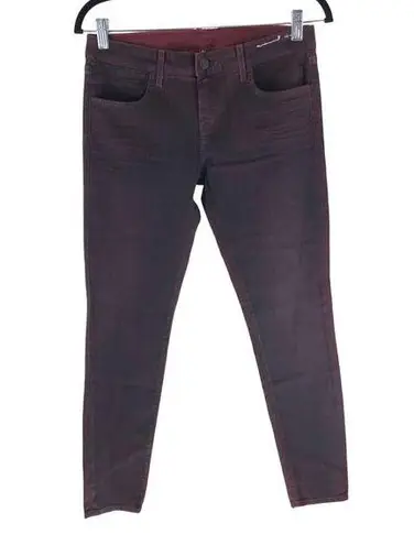 Kill City Womens Low Rise Skinny Jeans Burgundy Denim Goth Punk Size 28 Red