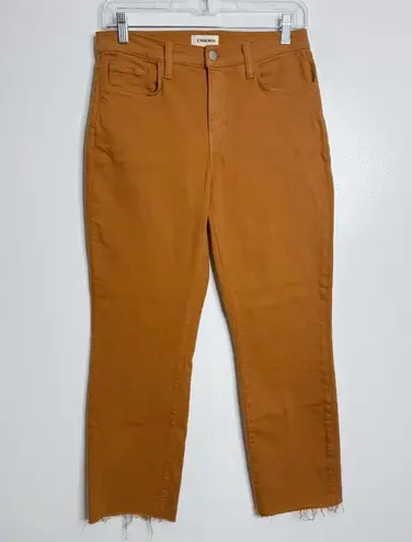 L'Agence Sada High Rise Crop Slim In Honey Raw Hem Size 27