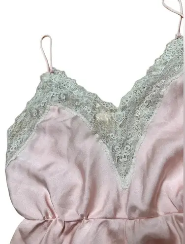 Vintage Ms. Leslee Pink Teddy Bodysuit Romper French Cut Tagged Large Fits Small