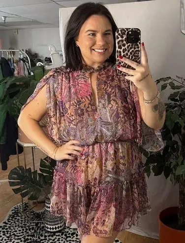 MISA Los Angeles  Callas Mini Dress in Augusta Batik Size Large