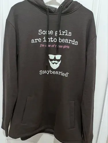Stay Bearded Hoodie for Women Sz L Oversized NWOT Black/Pink Black Size L