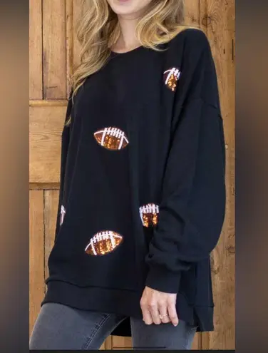 The Royal Standard Football Queen Sequin Sweatshirt size XS NWT Black