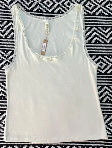 SKIMS Bone Lace Pointelle Logo Tank Top NWT!