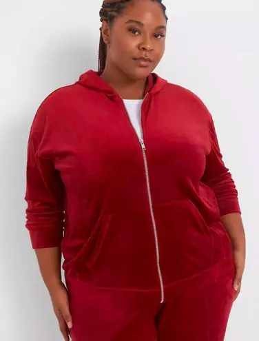 Lane Bryant LIVI Velour Zip-Front Hoodie Women's Size 10/12.