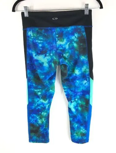 C9 Champion Womens Leggings DuoDry Galaxy Print Cropped Blue Black S