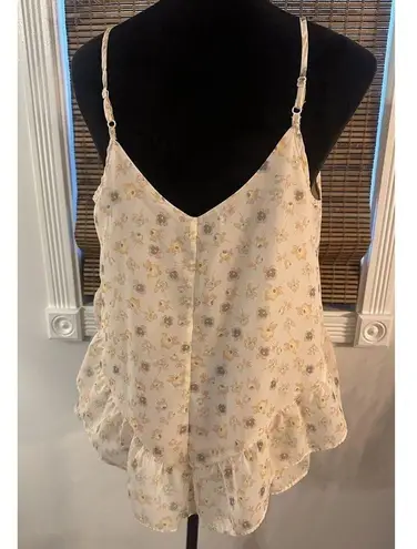 LC Lauren Conrad Lauren Conrad Layered Ruffle Floral Thin Straps Camisole Shirt Women’s Large