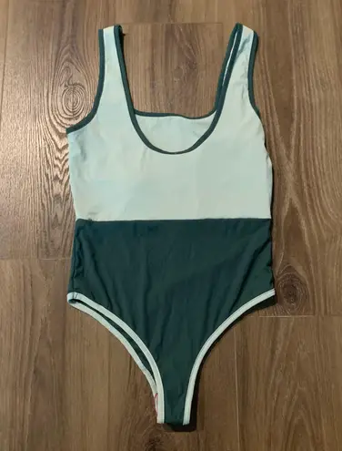 Kittenish Two-Toned Green One Piece Swimsuit size M (NWT)