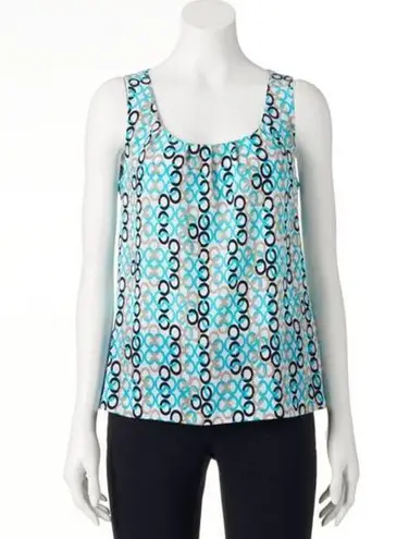Dana Buchman | Sleeveless Chain Print Blouse | Large
