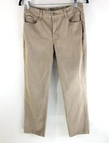 Bandolino Womens Caroline Jeans Straight Leg Elastic Back Beige Stretch 10