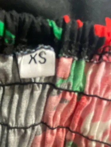 Voodoo Vixen Floral Black & Red Floral Swing Dress Size XS