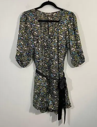 Tibi New York Women's Multicolor Floral Silk Quarter Sleeve Romper