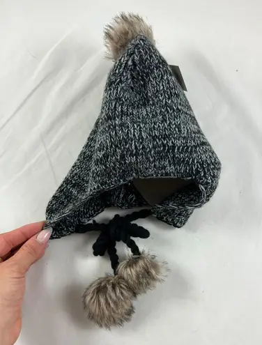 New Fur Ball Cap Snow Hat Gray