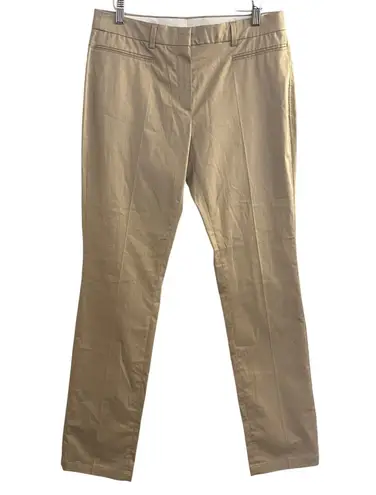Rene Lezard Womens Khaki Beige Cotton Blend Dress Pants Straight Leg Size 36 4/6 Tan