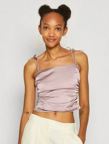 Hollister NWT  Purple Satin Ruched Cami Top - Medium