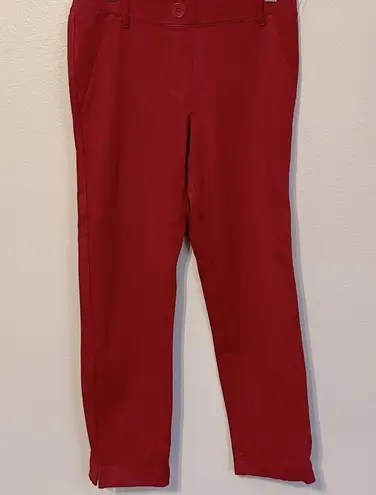 Betabrand Crop Classic Dress Pant Red Yoga Pants XS W0249-RDT