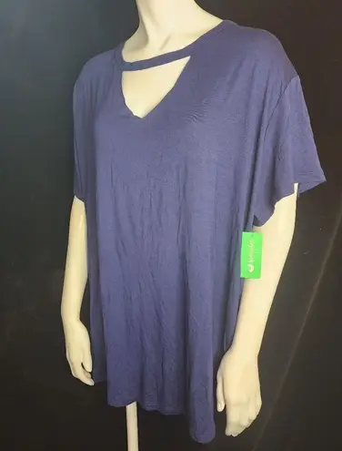 NWT Honeydew Intimates Navy Blue Oversized Keyhole Short Sleeve Tee Shirt (S)