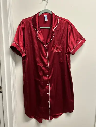 Red Satin Nightshirt Size XL