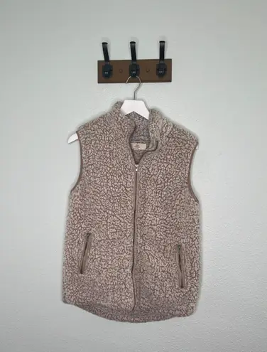 Thread and Supply  Brown Sherpa Full Zip Vest