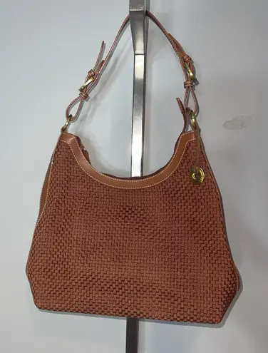 The Sak brown woven hobo shoulder bag tote purse EUC
