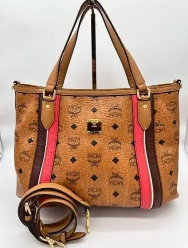 MCM COGNAC TWO WAY TOTE BAG MEDIUM