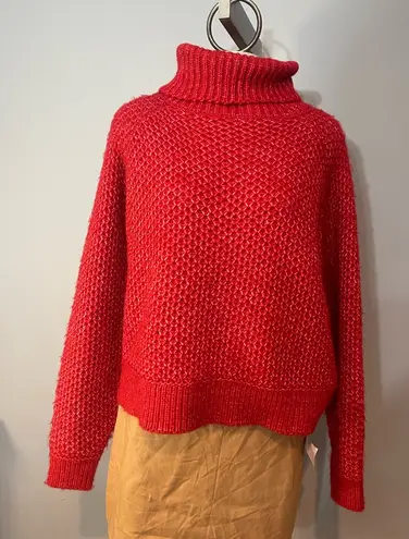 Zenana Outfitters red chunky red turtleneck sweater womans size XL