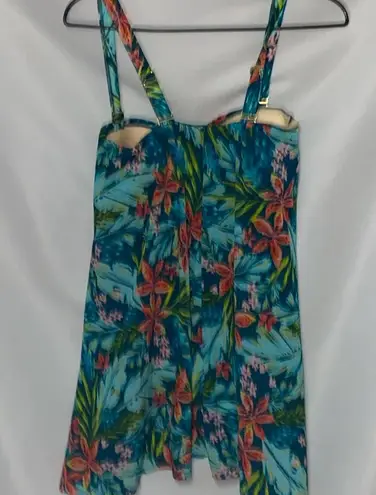 Kim Gravel Swimsuits For All Wo size 6 Vibrant Floral one piece Swimsuit Blue