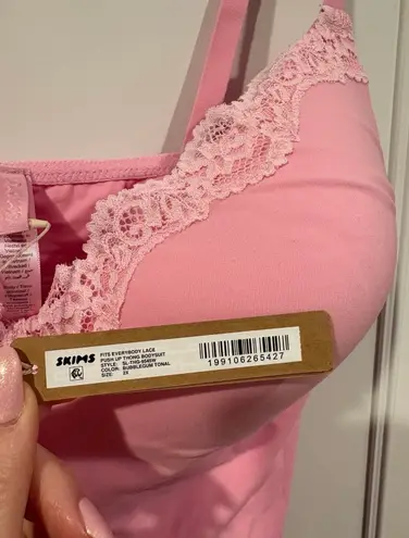 SKIMS BNWT Fits Everybody Lace Push Up Bodysuit Bubblegum Tonal 2X