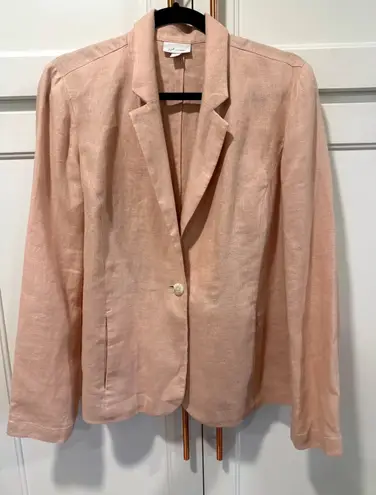 J. Jill Love Linen Blazer Women's Small S Peach Pink Casual Career Jacket
