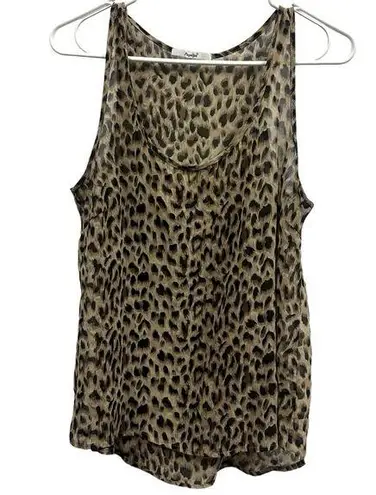 Papaya  Leopard Animal Print Semi Sheer Lightweight Tank Blouse Women’s Medium