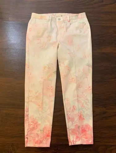 Etcetera cream and pink floral pants size 6