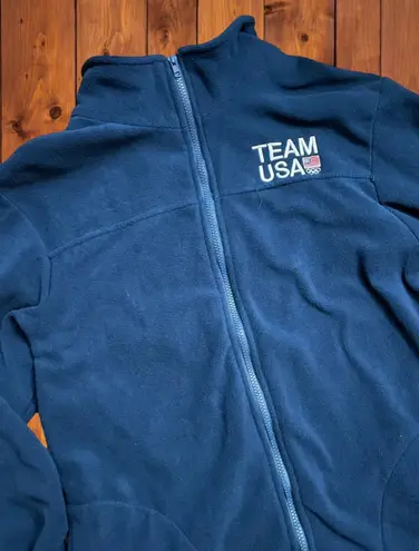 Team USA Unisex Adult’s Large Navy Blue Fleece Full Zip Olympic Jacket Gorpcore