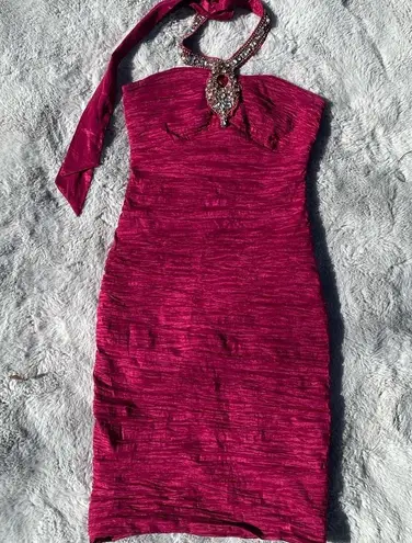 Duo Jr Red Halter Bodycon Dress size M Size M