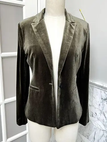 Molly Bracken Velvet One Button Blazer Khaki NWT Small