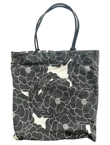 Pure Honey Black Floral Tote Bag Pocket Trendy Stylish Fashion Bag Reversible