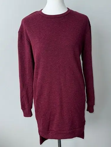 Glamorous Burgundy Long Sleeve Crew Neck Tunic Sweatshirt Dress Women's XS NWT