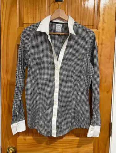 Brooks Brothers Preppy Gingham Button Down Shirt White Collar Women’s 12 - Image 1