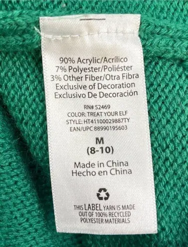 Holiday Time Women's Green Christmas Ugly Sweater SzM(8-10) SKU 4194