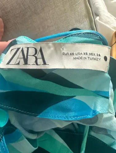 ZARA the Safia blue swirly dress