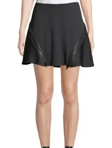 Opening Ceremony OPEN CEREMONY ZIP FLARE RIBBED BLACK SKATERS SKIRT S