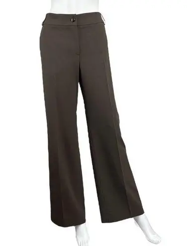 Armani Collezioni  Dark Olive 100% Virgin Wool Wide Leg Trousers