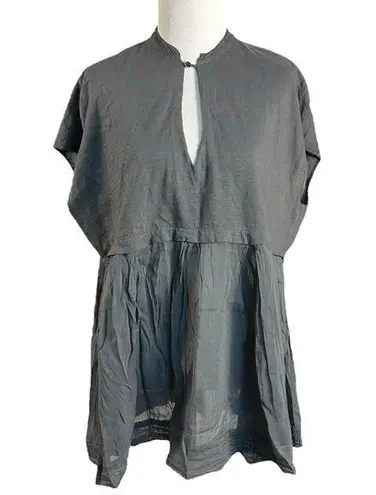 Alessia Santi Italian Subversive Artsy LagenLook Lightweight Peplum Top Large 40 Gray