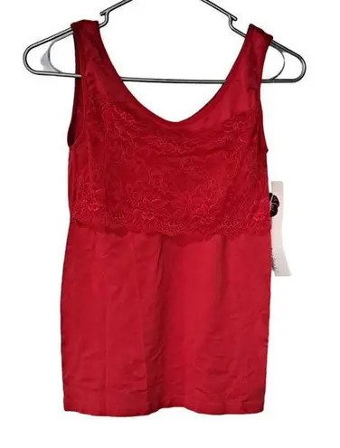 Rhonda Shear Womens Pullover Sleeveless Scoop neck Lace Top Magenta Medium NWT Pink