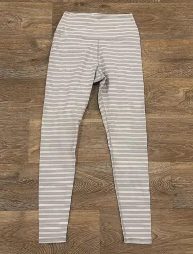 Glyder High Waist Leggings Women’s Small Gray Striped Yoga Gym Activewear