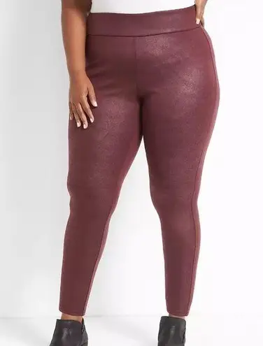 Lane Bryant  wine burgundy high rise leggings Size 22/24