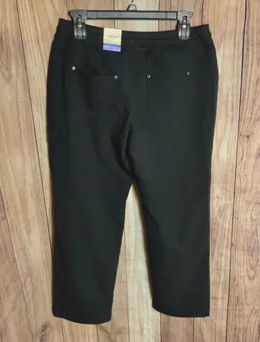 st. john's bay New w Tag  Black Active Pants w Bungee Cord Bottom Lg