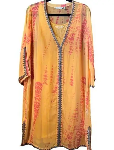 Soft Surroundings 2Pcs Sheer over dress and soft stretchy Cami dress M