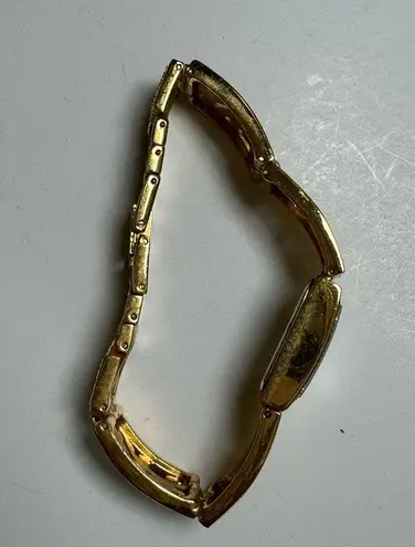 Soft Bangle hinged Link Crystal Bracelet Watch Victoria Wieck GOLD