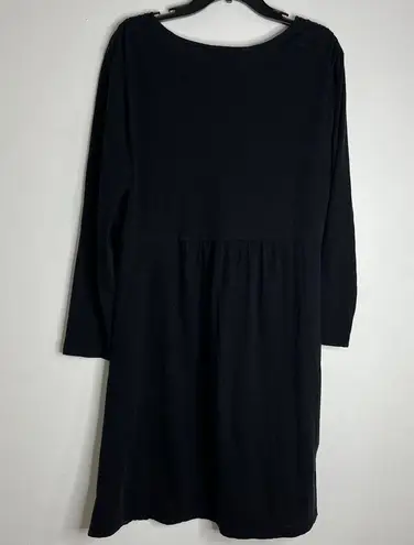 Odd Molly Black Dress Sz 4 Long Sleeve V Neck Eyelet embroidered