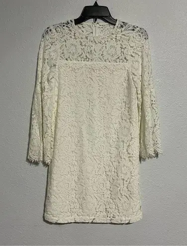 Devlin | Nordstrom White Lace Bell Sleeve Mini Shift Dress Size XS