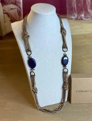 Coldwater Creek 0105 NWT Y2K Knotted Chain and Natural Purple Stone Necklace
